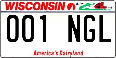 WI license plate 001NGL