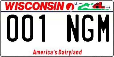 WI license plate 001NGM