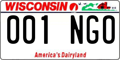 WI license plate 001NGO