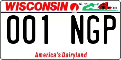WI license plate 001NGP