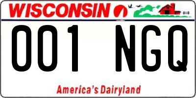 WI license plate 001NGQ