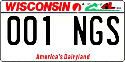 WI license plate 001NGS