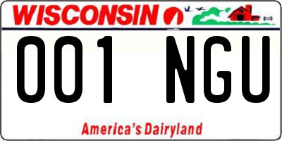 WI license plate 001NGU