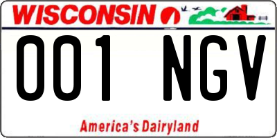 WI license plate 001NGV
