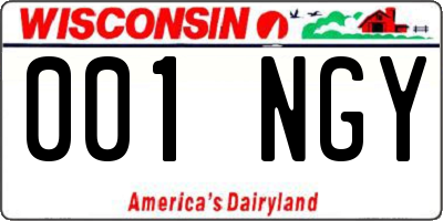 WI license plate 001NGY