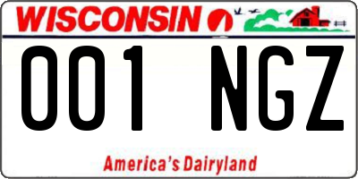 WI license plate 001NGZ