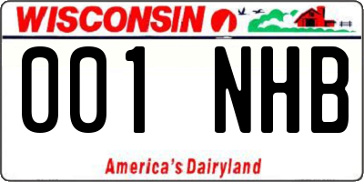 WI license plate 001NHB
