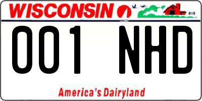 WI license plate 001NHD