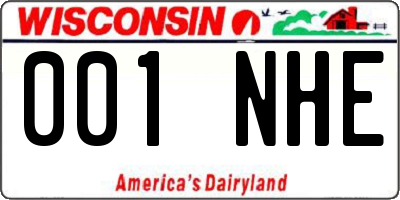 WI license plate 001NHE