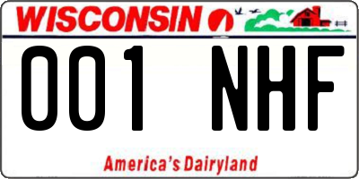 WI license plate 001NHF