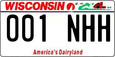 WI license plate 001NHH