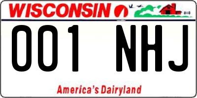 WI license plate 001NHJ