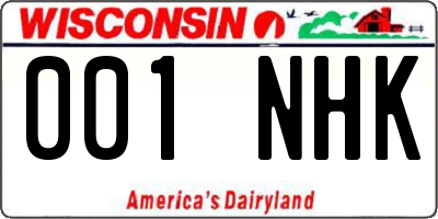 WI license plate 001NHK