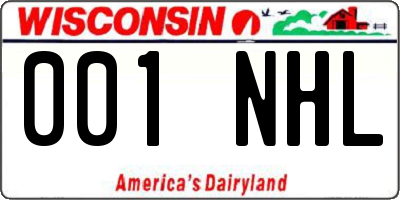 WI license plate 001NHL