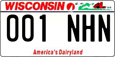 WI license plate 001NHN