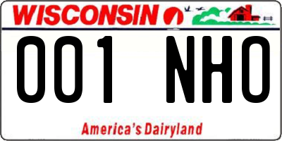 WI license plate 001NHO