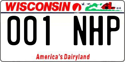 WI license plate 001NHP