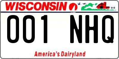 WI license plate 001NHQ