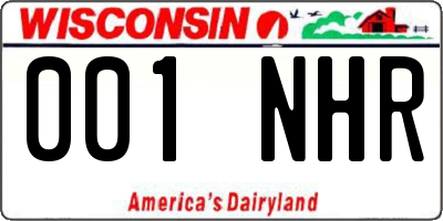WI license plate 001NHR
