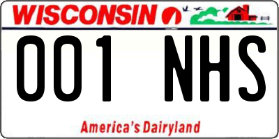 WI license plate 001NHS
