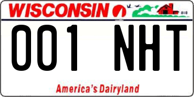 WI license plate 001NHT