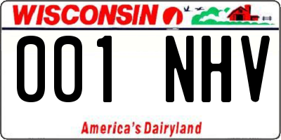 WI license plate 001NHV