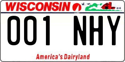 WI license plate 001NHY