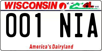 WI license plate 001NIA