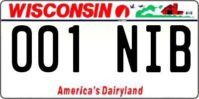 WI license plate 001NIB