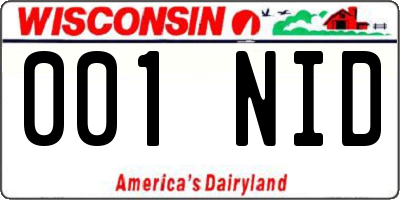 WI license plate 001NID