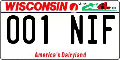 WI license plate 001NIF