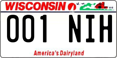 WI license plate 001NIH