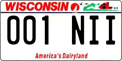 WI license plate 001NII