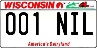 WI license plate 001NIL