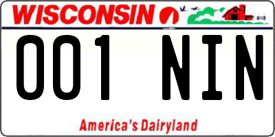 WI license plate 001NIN