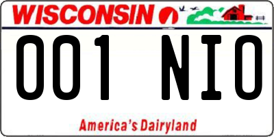 WI license plate 001NIO