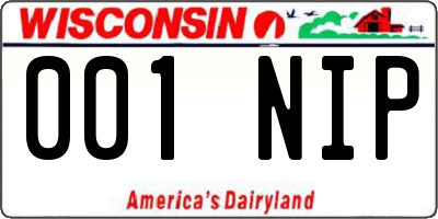 WI license plate 001NIP