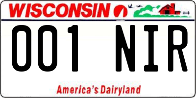WI license plate 001NIR