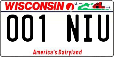 WI license plate 001NIU