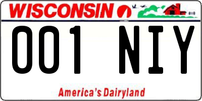 WI license plate 001NIY