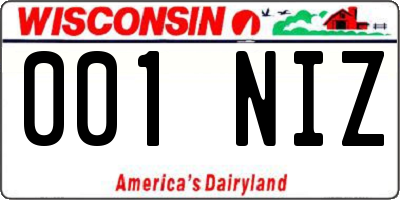 WI license plate 001NIZ