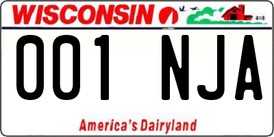 WI license plate 001NJA