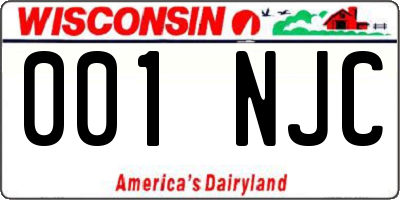 WI license plate 001NJC