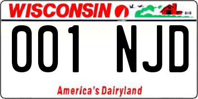 WI license plate 001NJD