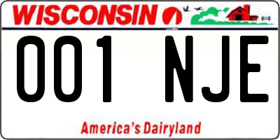 WI license plate 001NJE