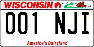 WI license plate 001NJI