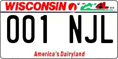 WI license plate 001NJL