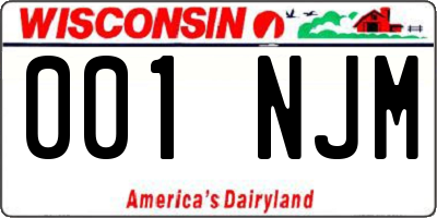 WI license plate 001NJM