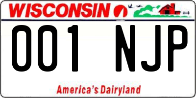 WI license plate 001NJP