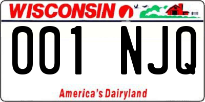 WI license plate 001NJQ